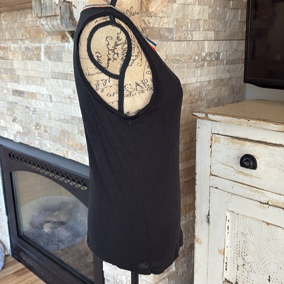 Goldie Lewinter rainbow tipped black crewneck tank top - Picture 6 of 15